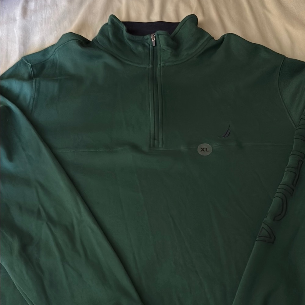 Nautica Men's Forest Green Zip-Up Sweater